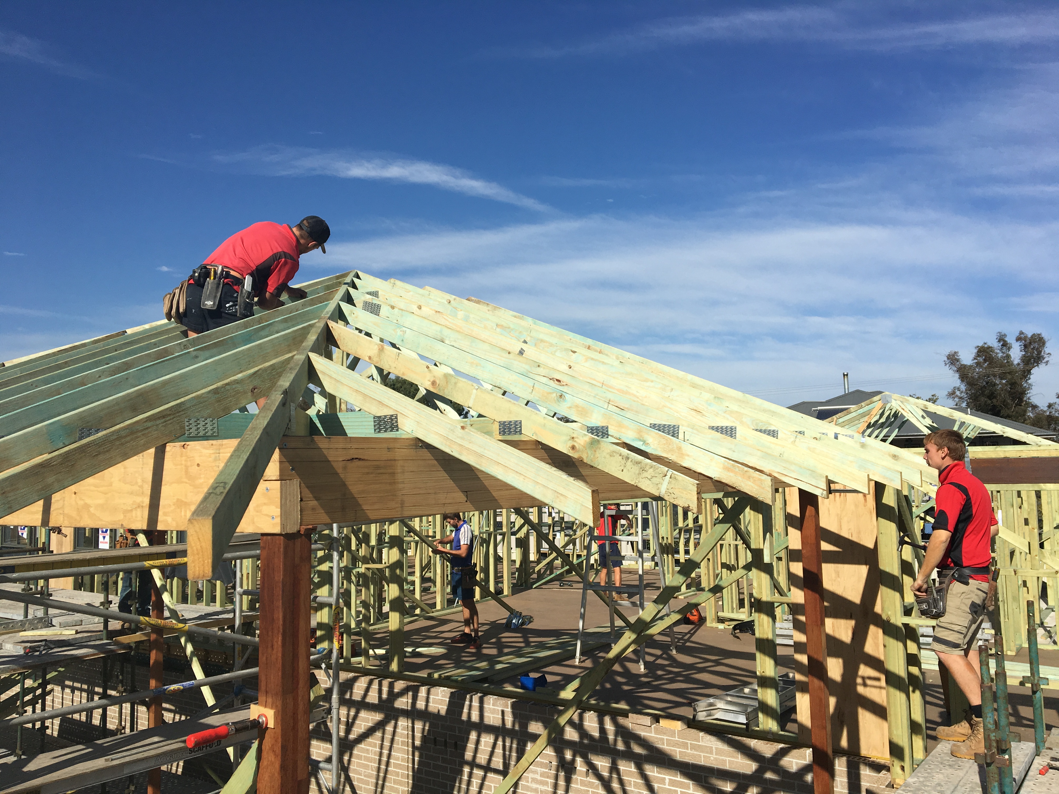 Roof Trusses Going Up